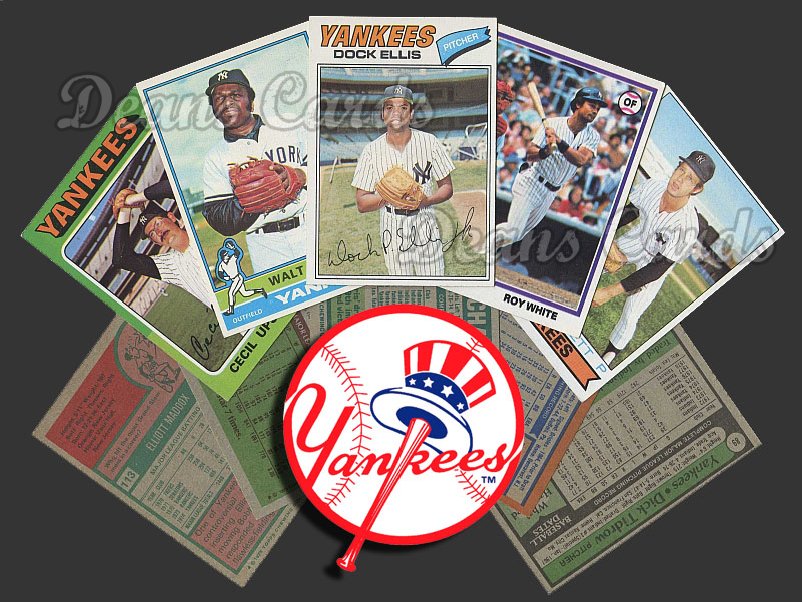 1975 Topps -79 New York Yankees 50 Card Team Starter Set / Lot